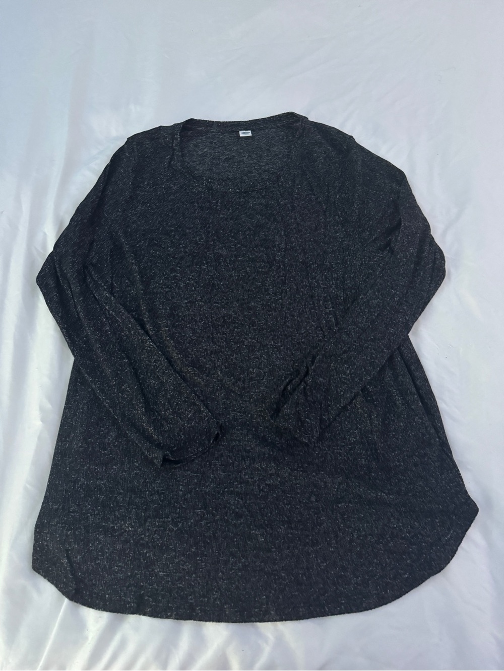 Old Navy Charcoal Heather Gray Long Sleeve Curved Hem Tunic Top XL